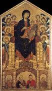 Cimabue, Throning madonna with eight angels and four prophets